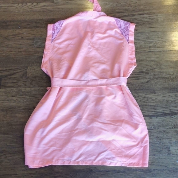 𝅺Victoria's Secret Orange Sleeveless Satin Robe Small - Picture 2 of 7